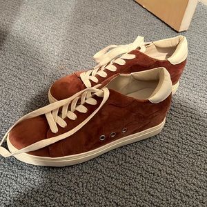 Steve Madden Blush Velvet & White Sneakers with Small Platform Size 8 NEVER WORN